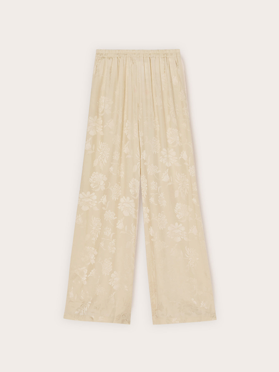 Pantaloni palazzo in raso jacquard