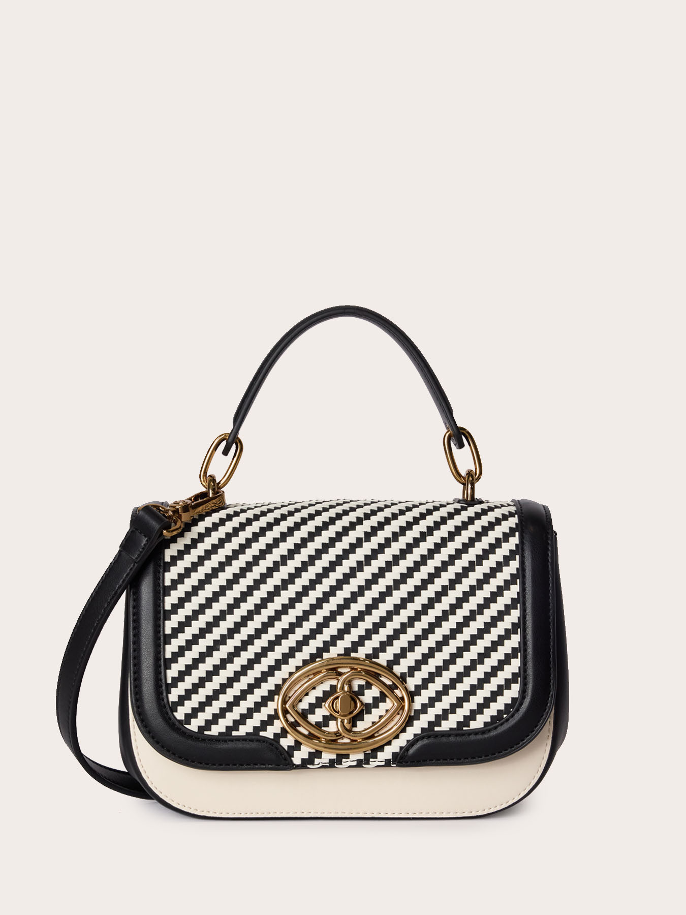Shoulder bag con intreccio bicolore image number 1