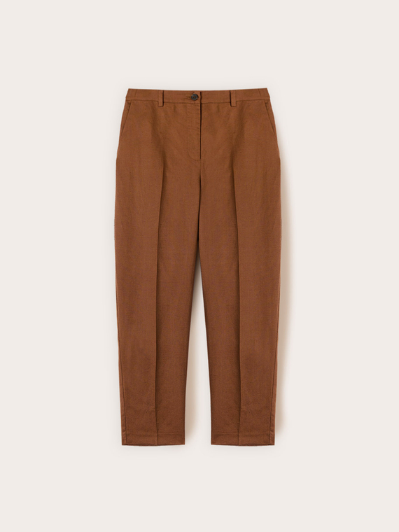 Pantaloni regular in misto lino