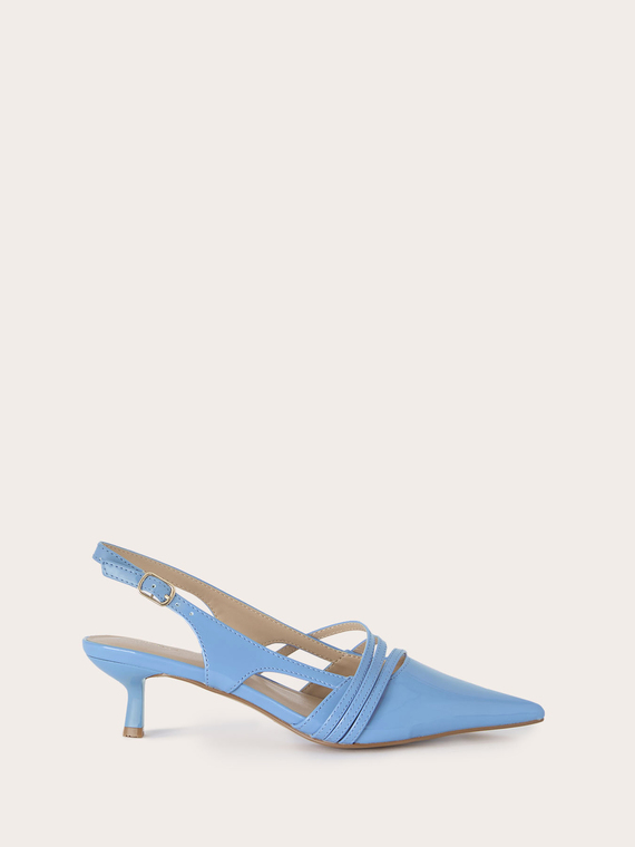 D&eacute;collet&eacute; slingback con listini e tacco kitten