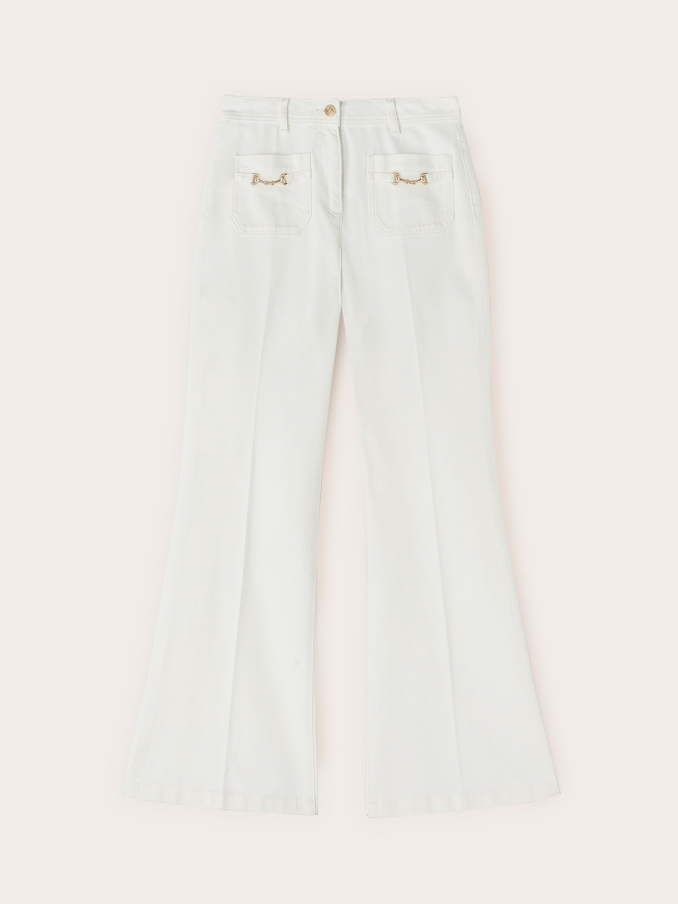 Pantaloni flare in drill di cotone image number 4