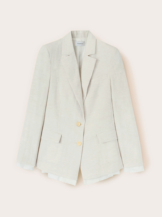Blazer strutturato in misto lino