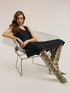 Vestito flare in denim gessato image number 4