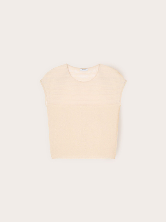 Maglia a righe in misto lino