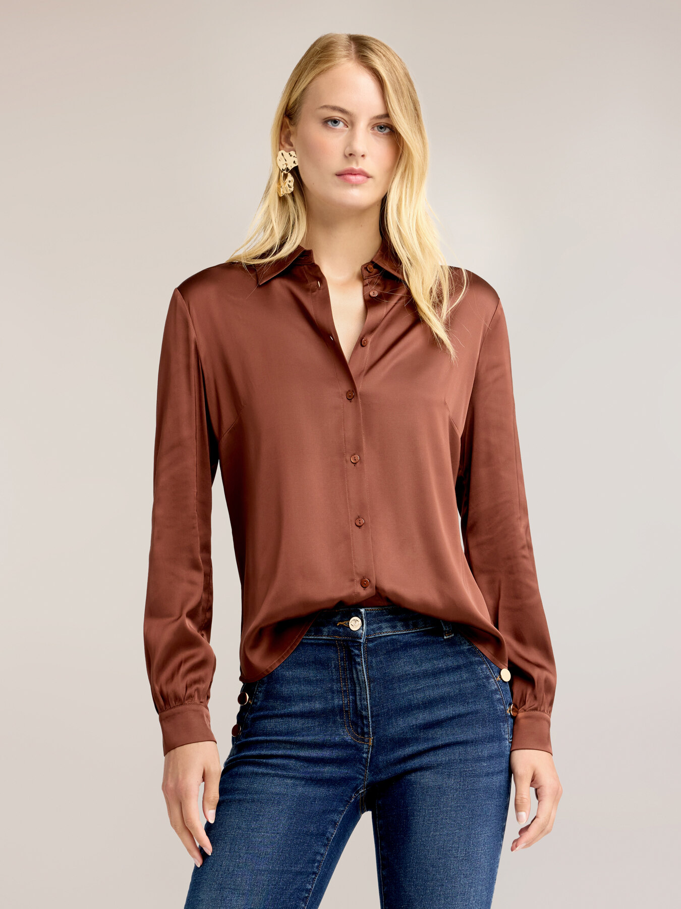 Camicia in raso image number 0