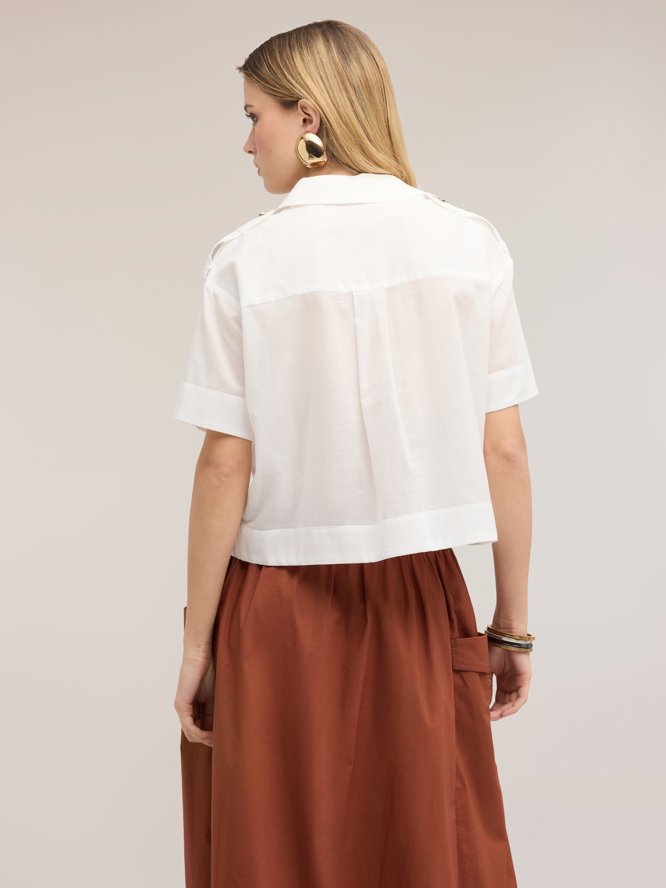 Camicia in mussola con tasche image number 1