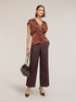 Blusa kimono in raso jacquard image number 0