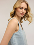 Top in denim con cristalli image number 2