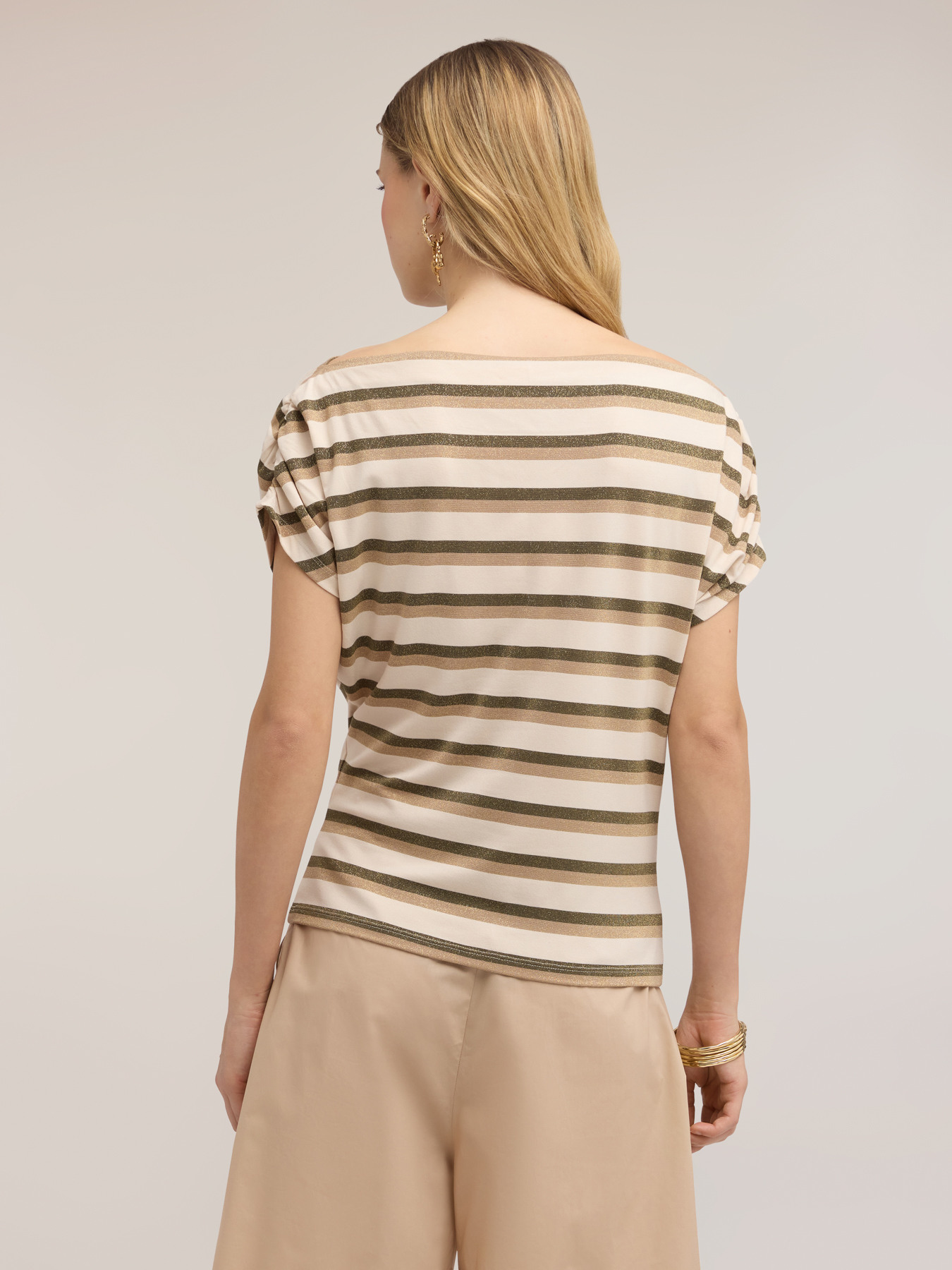 T-shirt a righe lurex image number 1