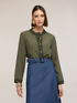 Camicia misto lyocell con bordi in maglia image number 0