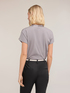 T-shirt bimaterica con scollo a V image number 1