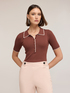 Polo in maglia fine con smerlo image number 2