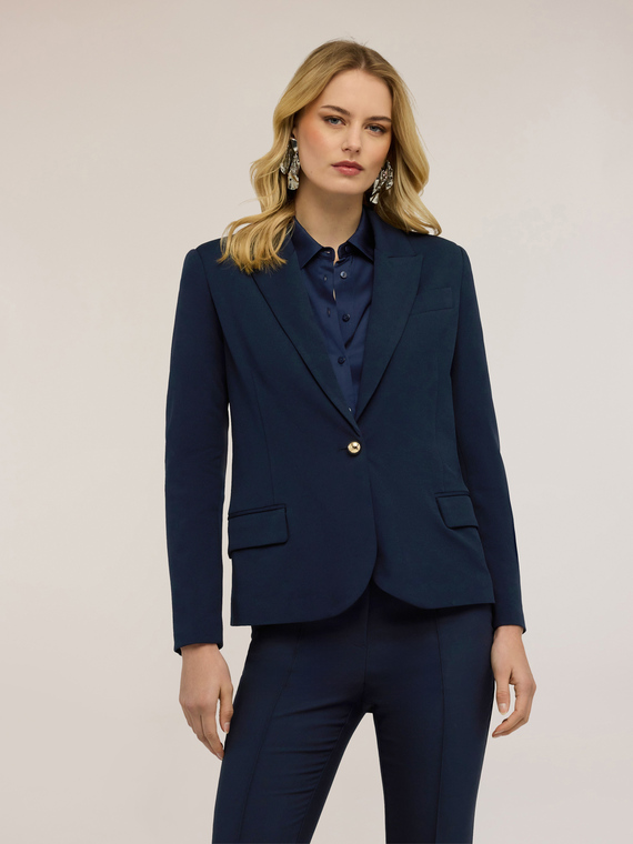 Blazer monopetto con fodera interna a righe