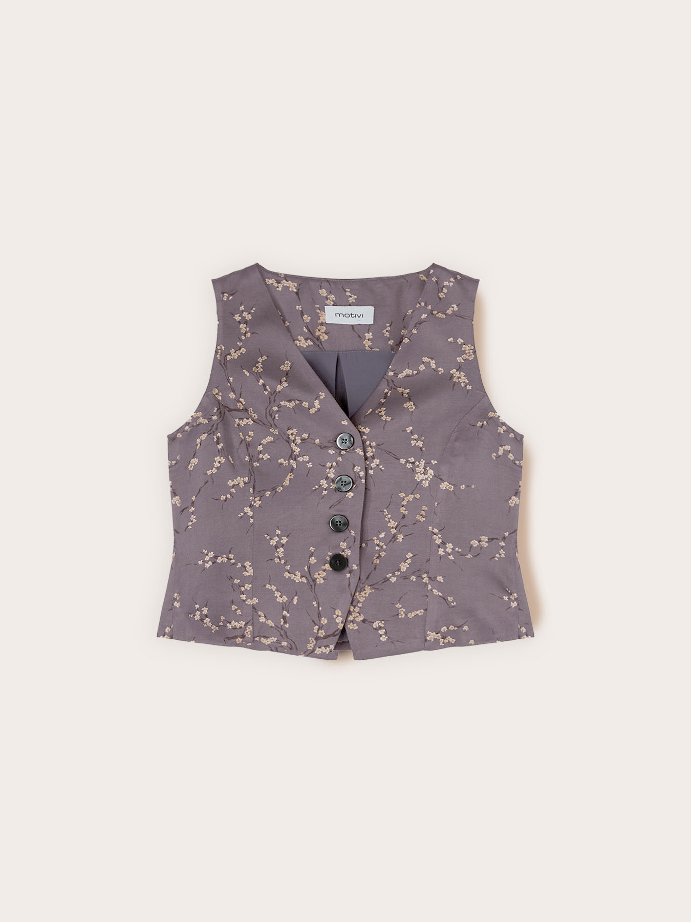 Gilet in twill di viscosa con stampa a fiori image number 4