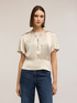 Blusa in raso con fascia image number 2