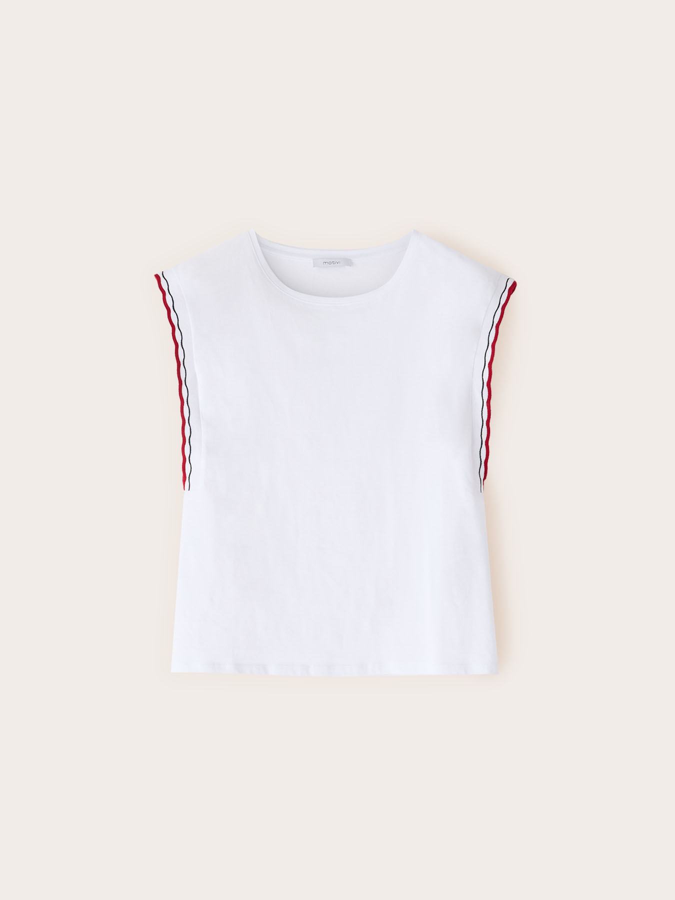 Top in jersey con bordi colorati image number 4