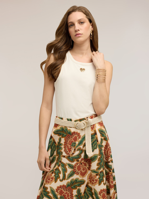 Top con cuore in paillettes
