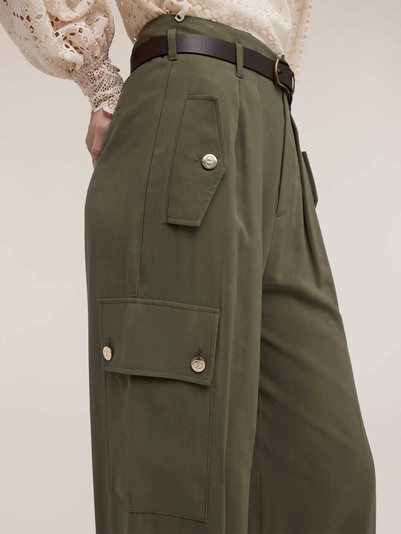 Pantaloni palazzo con tasche cargo image number 3