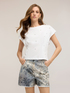 T-shirt in jersey con pietre ricamate image number 0