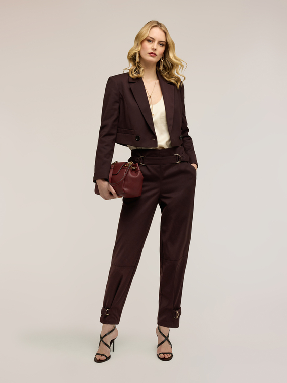 Pantaloni in poliviscosa con cinturini
