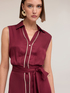 Vestito chemisier in twill con cintura image number 3