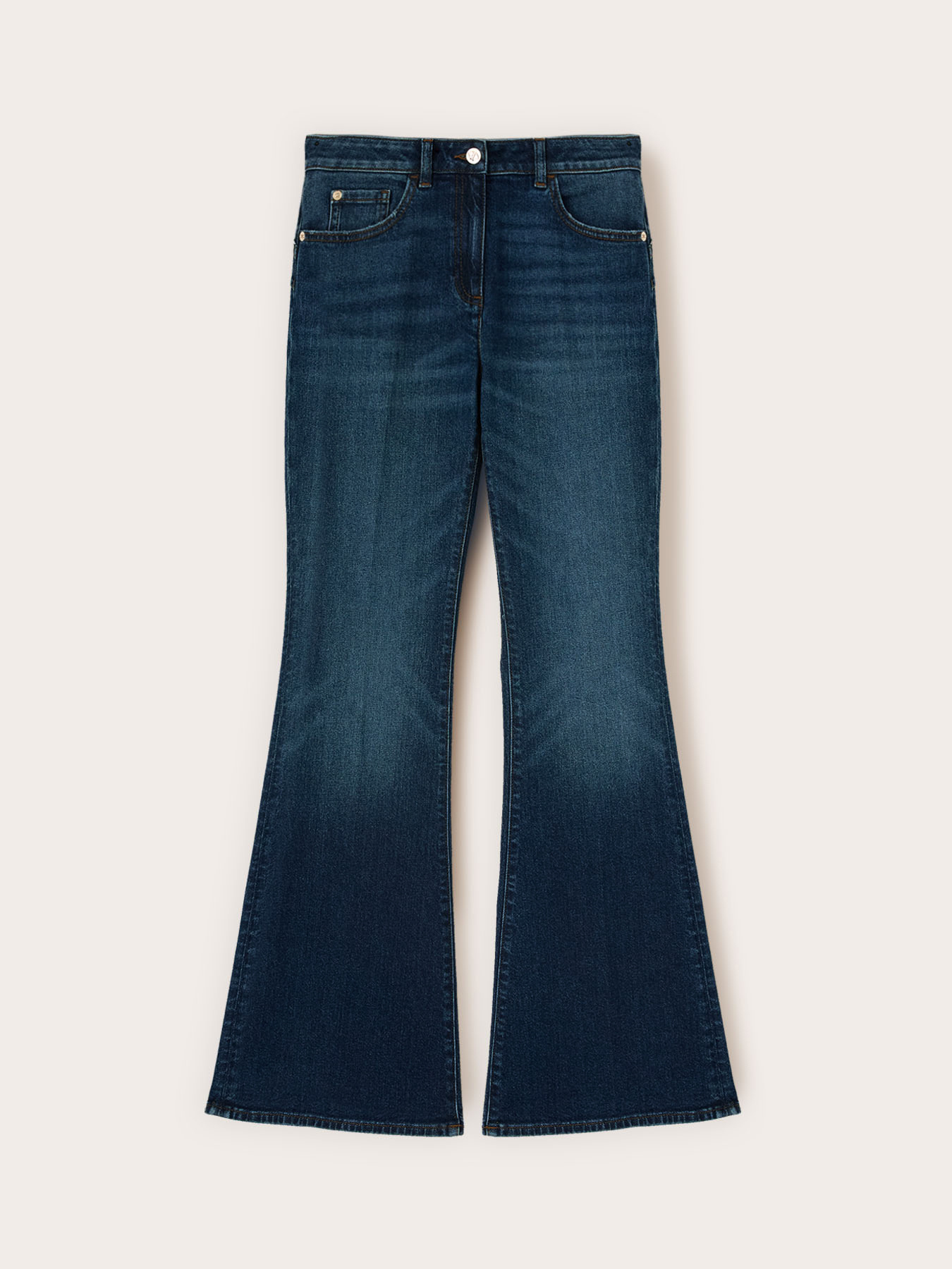 Jeans flare push-up a vita alta image number 4
