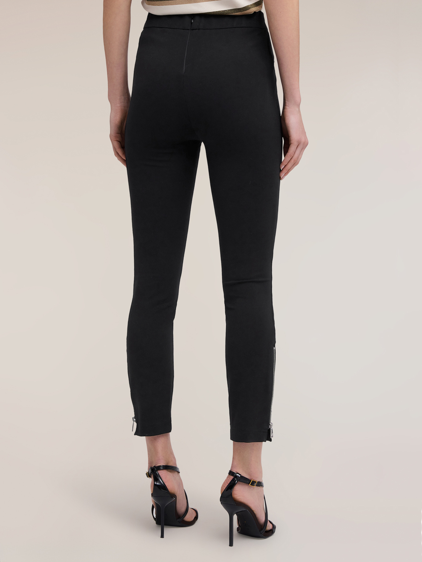 Pantaloni slim in punto milano image number 1