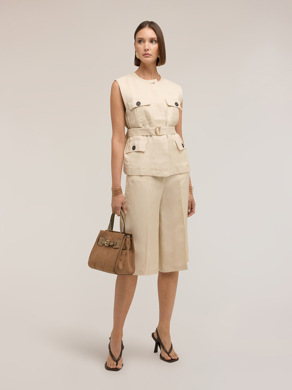 Gilet sahariana misto lino lyocell