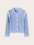 Cardigan in maglia fine con inserti traforati image number 4
