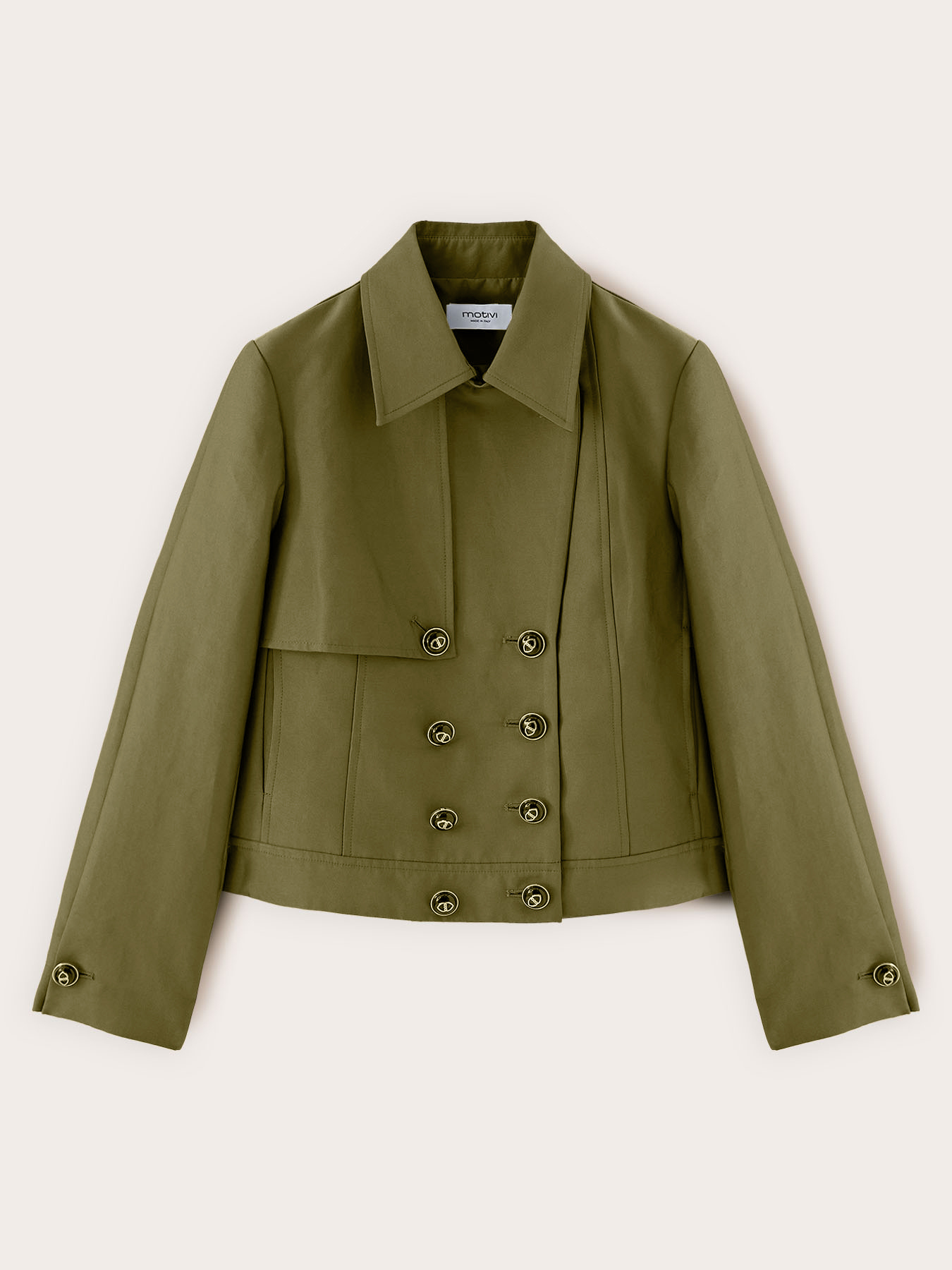 Trench corto doppiopetto in misto cotone image number 4