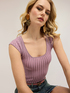Maglia slim in lurex a coste image number 0