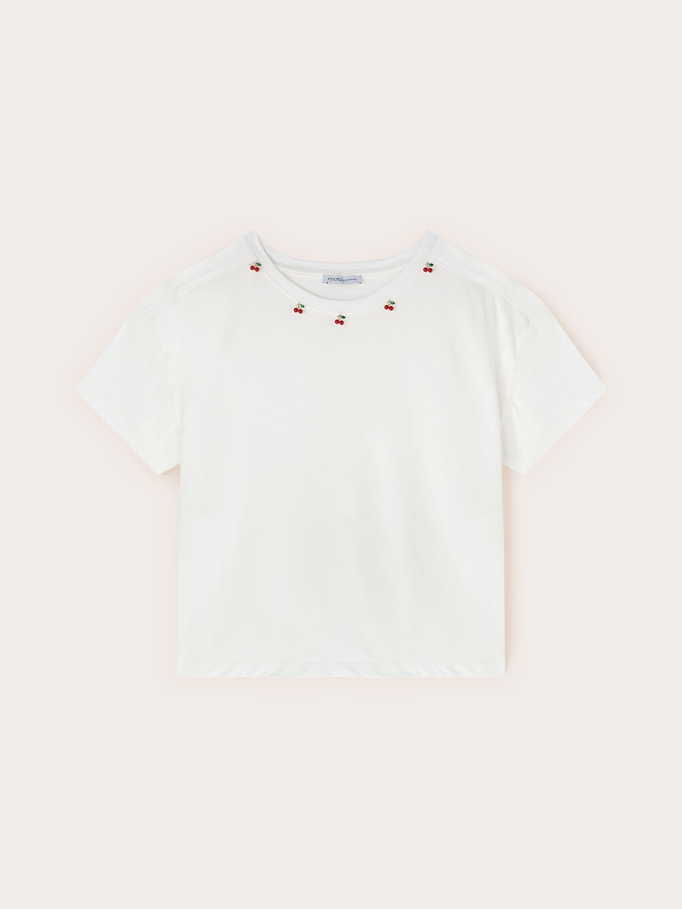 T-shirt con ricamo ciliegie image number 4