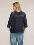 Blusa in georgette con ricami ajour&eacute; image number 1