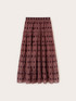 Gonna svasata maxi in voile con stampa geometrica image number 4
