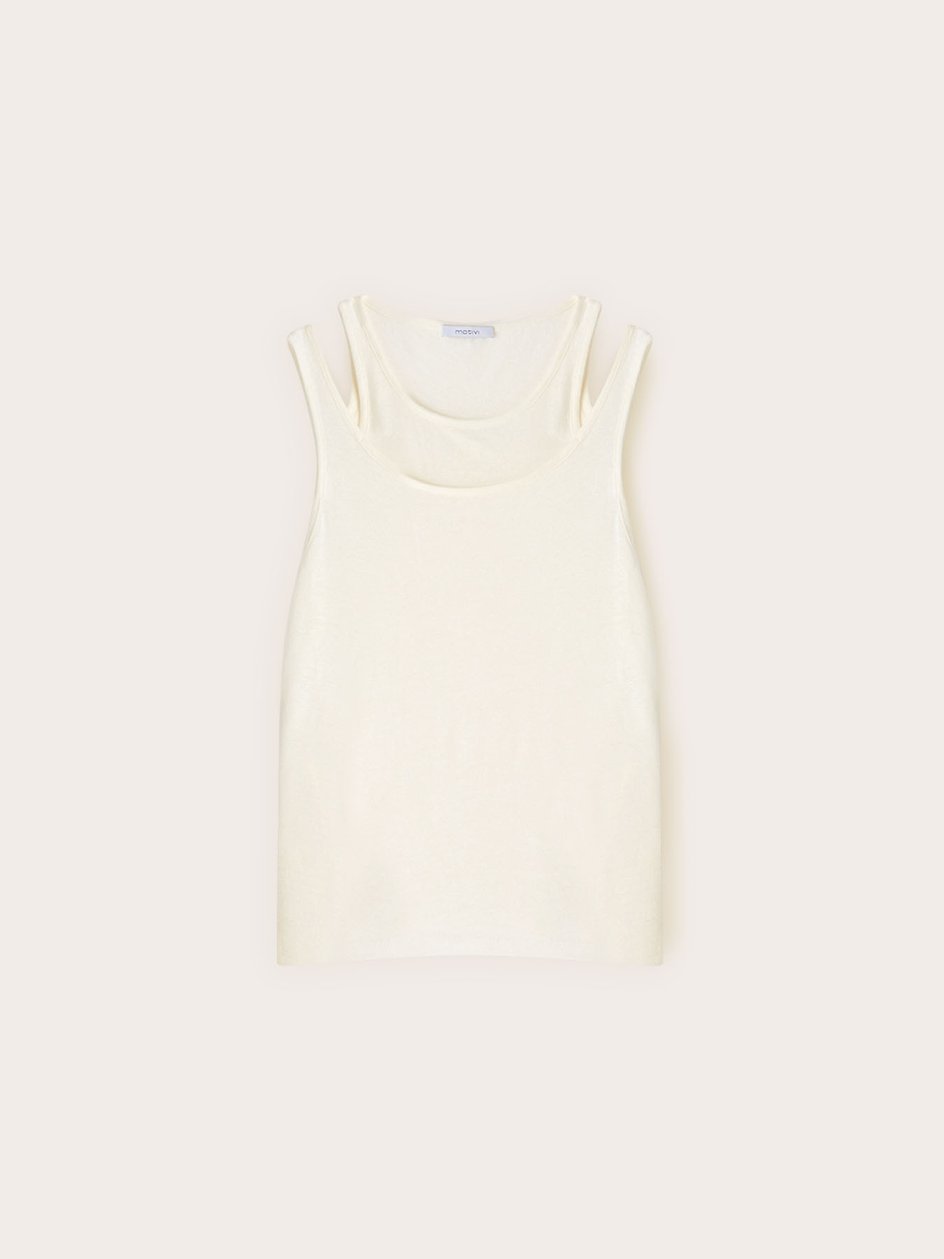 Top in misto lino con cut-out sulle spalle image number 3
