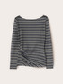 T-shirt in tulle a righe con drappeggio image number 4