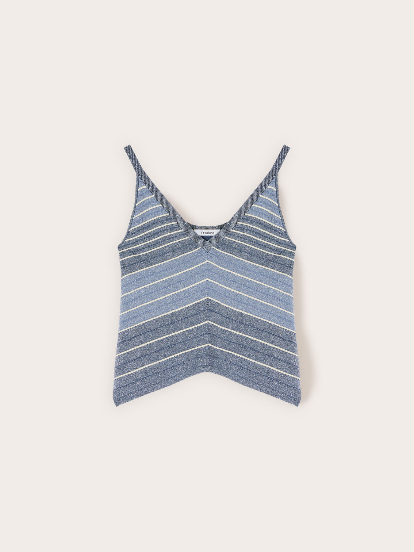 Top in maglia a righe in misto lurex image number 4