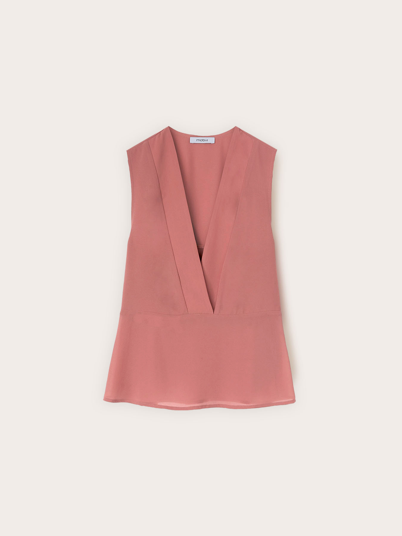 Top scollo a v in georgette image number 4
