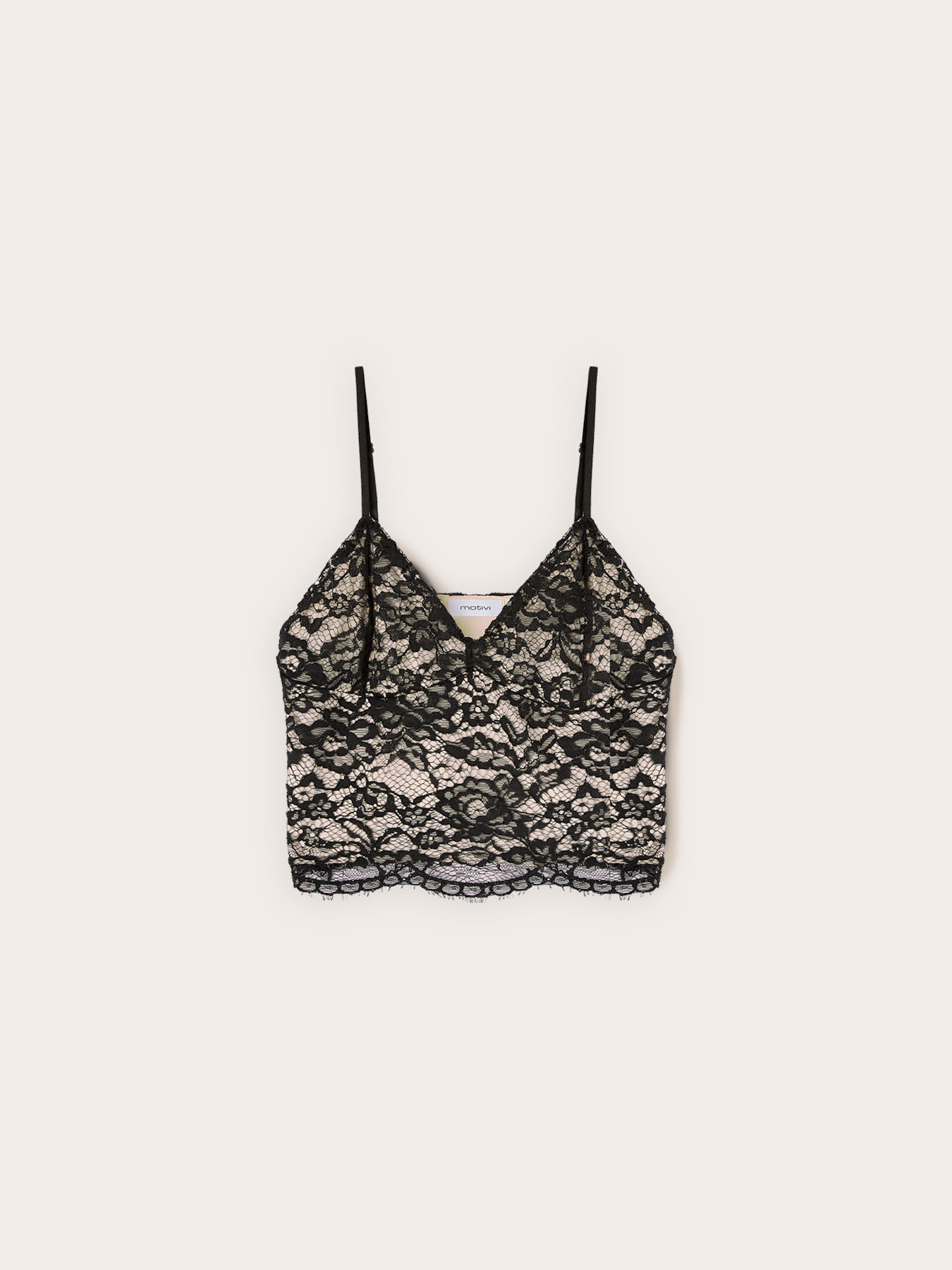 Top in pizzo con spalline sottili image number 4