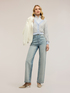 Jeans palazzo wide leg con zip laterali image number 0