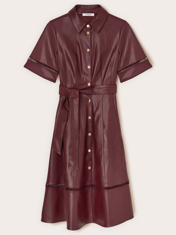 Vestito chemisier con dettagli traforati
