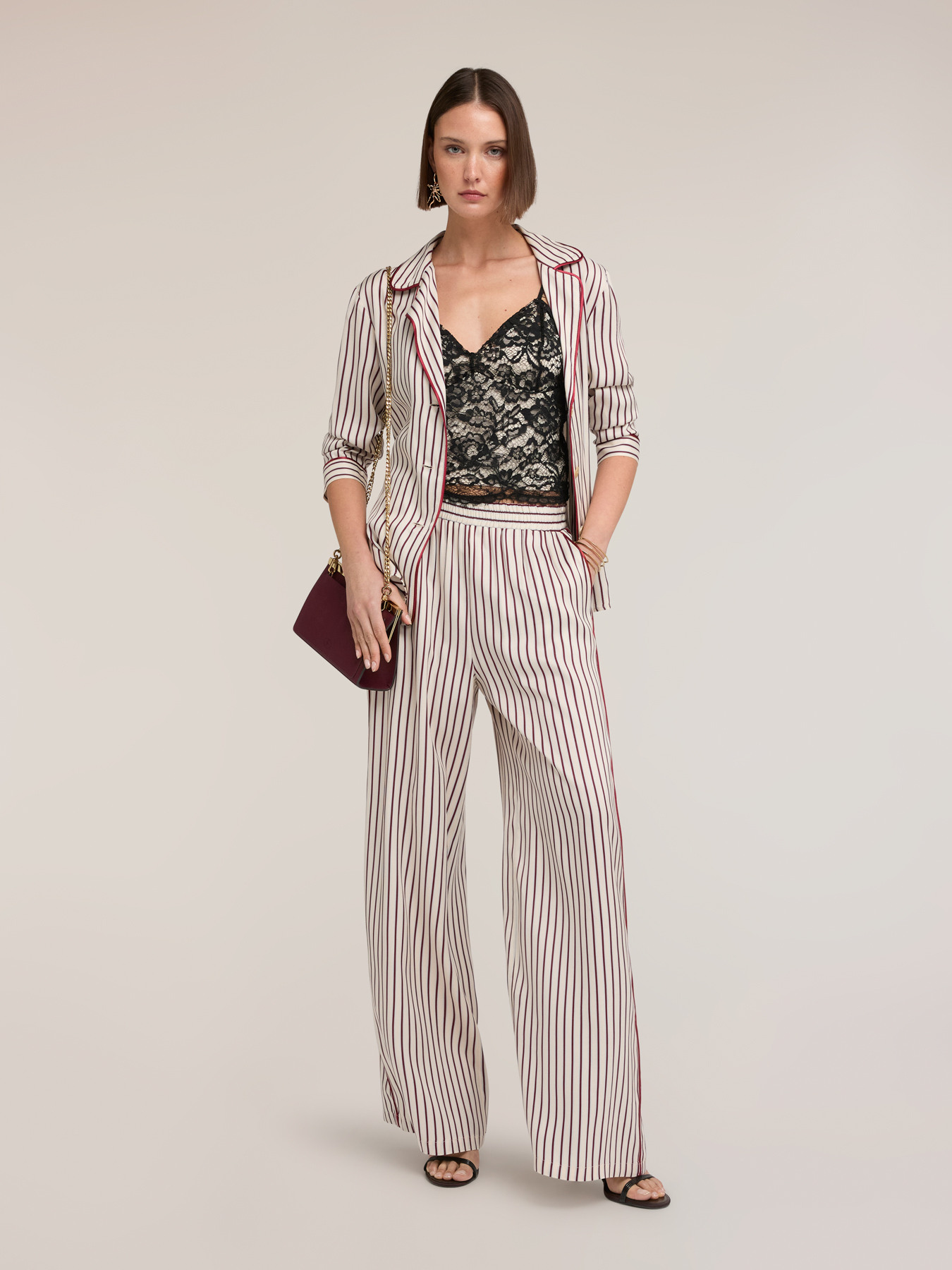 Pantaloni palazzo in twill di viscosa image number 3