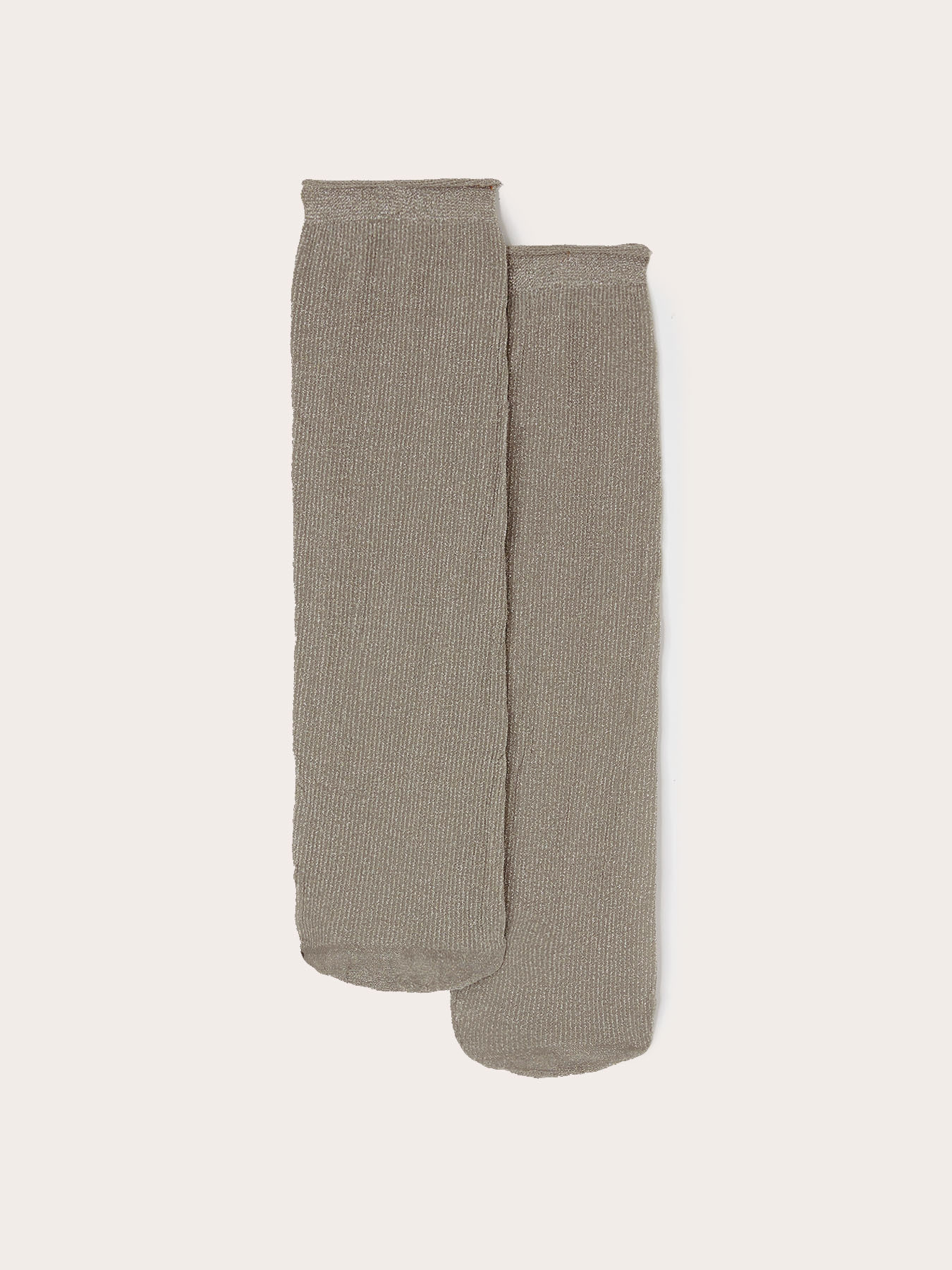 Calze corte velate a coste lurex image number 1