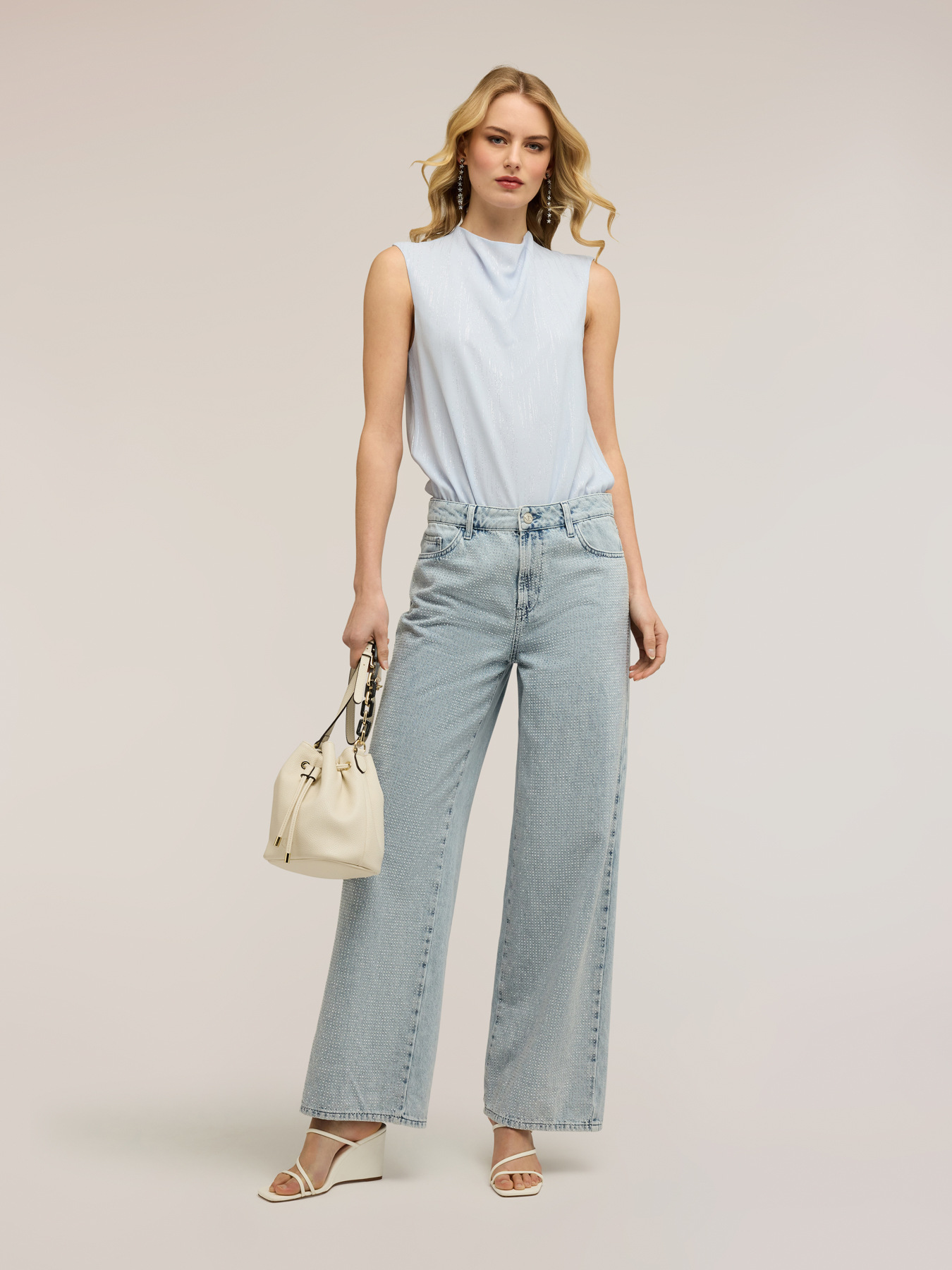Blusa body in georgette fil coup&eacute; image number 2