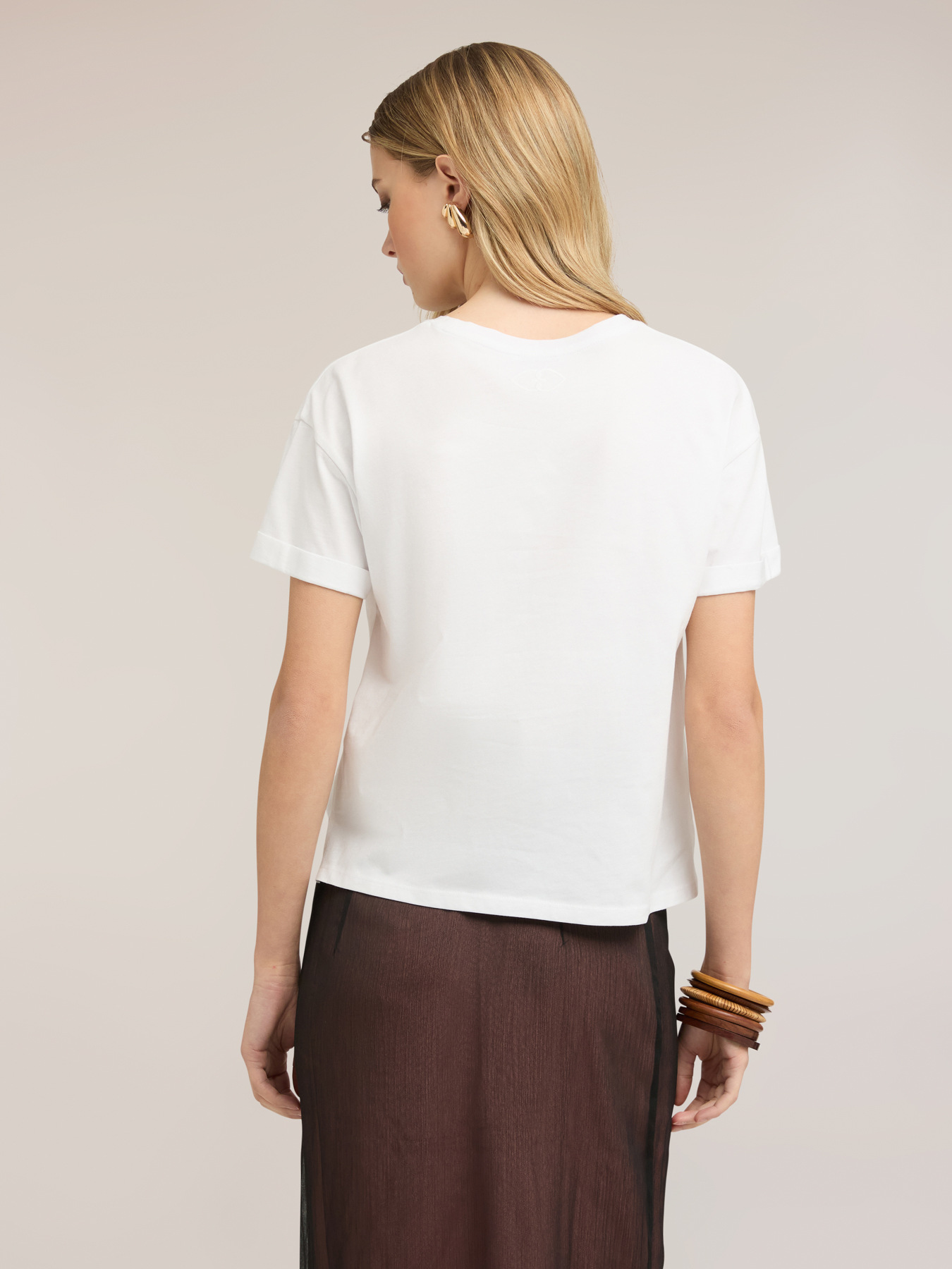 T-shirt boxy con logo ricamato image number 1