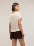 Blusa in raso con scollo a barchetta image number 1