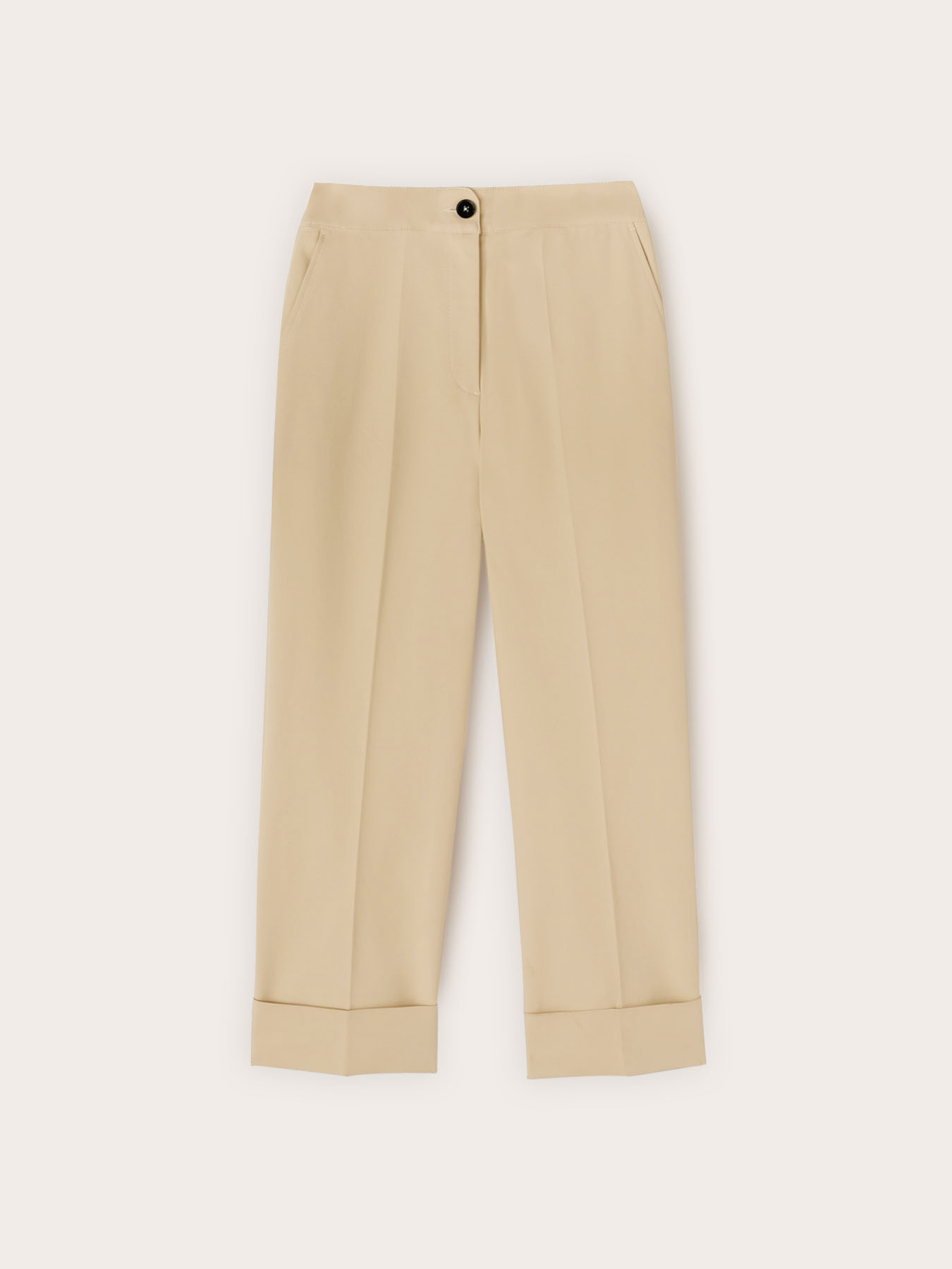 Pantaloni wide in tessuto tecnico misto cotone image number 3