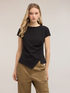 T-shirt con drappeggio laterale asimmetrico image number 0