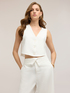 Gilet corto con inserto in pizzo image number 0