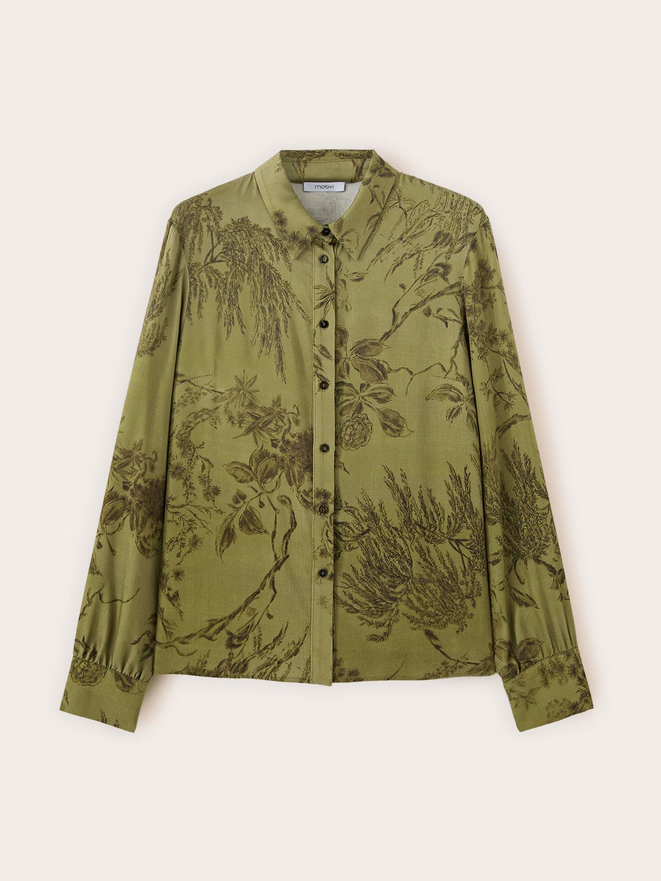 Camicia in raso con stampa image number 4